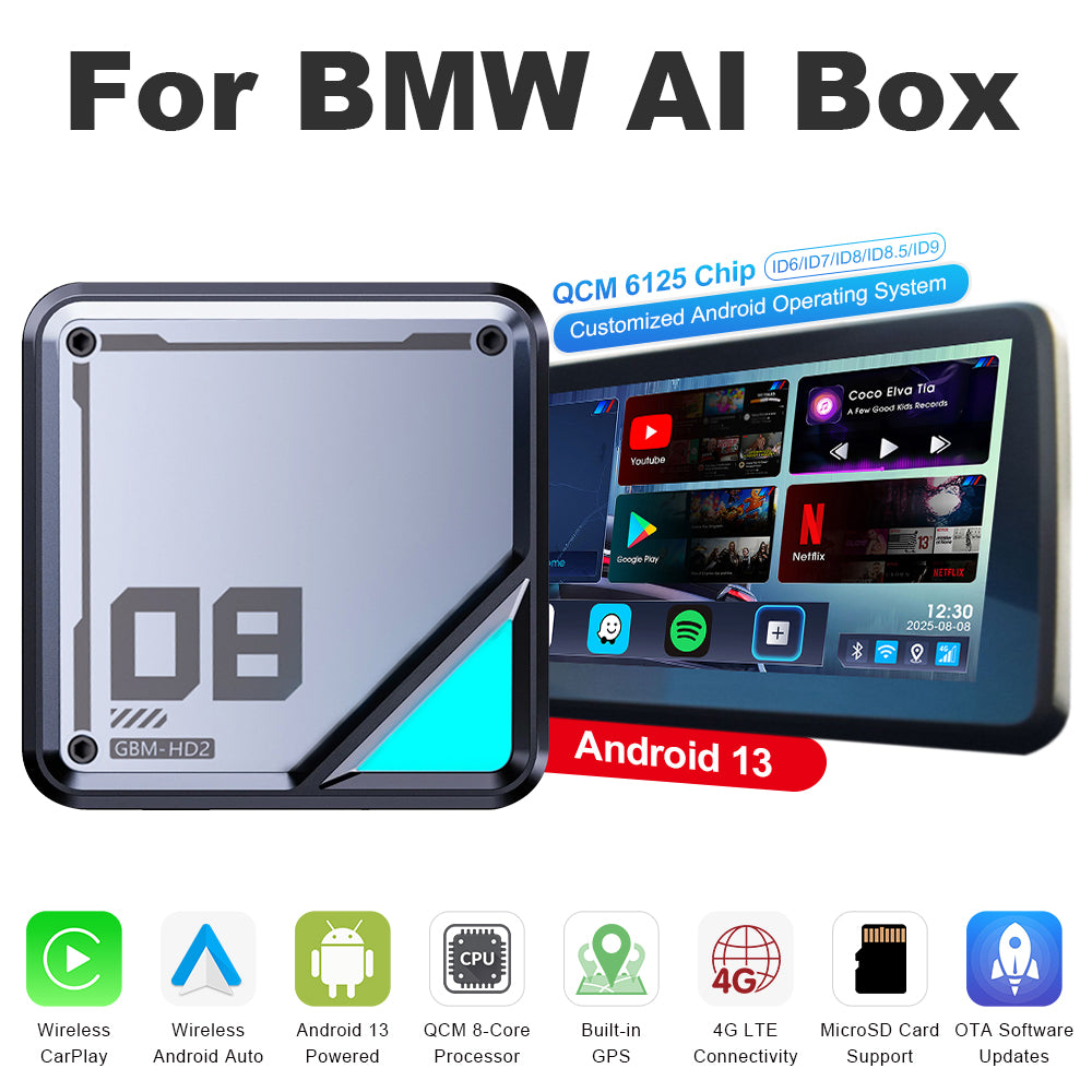 Linkifun™ L8 CarPlay Android 13 AI Box for BMW – Wireless CarPlay & An