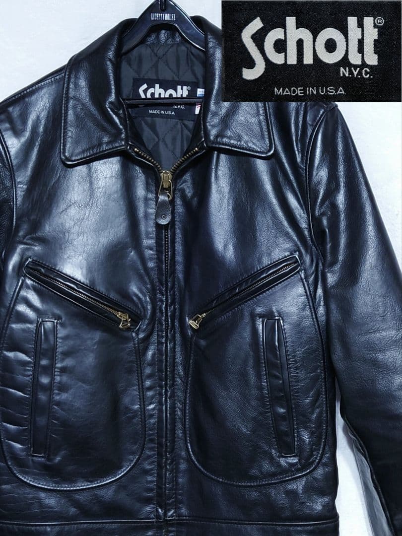 USA製 SCHOTT NYC. Dポケット シングル ライダースジャケット Schott N.Y.C（ショット） 革ジャン ライダース Schott/ショット/D